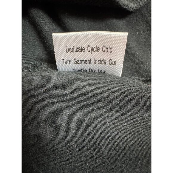 Size Small Black Embroidered Sequins V-Neck Zip Hoodie Sweatshirt Pockets - Picture 7 of 7